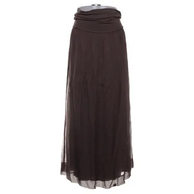 Långkjol (Brun) från Hallhuber Donna Elastan, Silke, Viskos