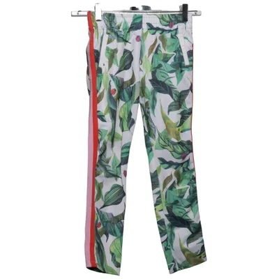 Broek (Wit, Groen) van Michelle Morin x H&M Polyester