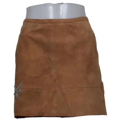 Leather skirt (Brown) from Gil Santucci Leather, Polyester