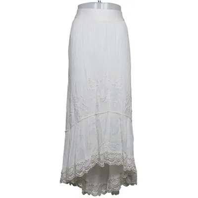 Långkjol (Vit) från Vintage Stories by KappAhl Bomull, Viskos