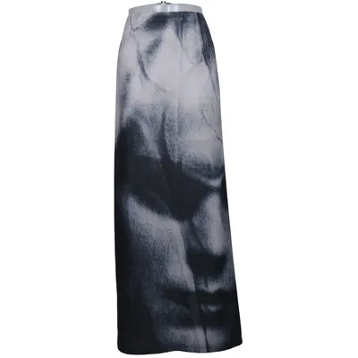Långkjol (Svart, Vit) från Weekday Polyester, Elastan