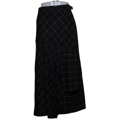 Skirt (Black, White) from Autre Ton Polyester, Wool