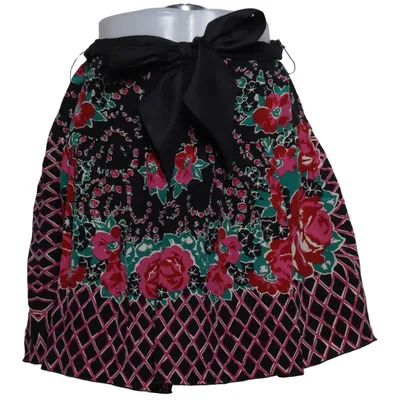 Jupe portefeuille (Noir, Rose, Multicolore) de Anna Sui Acétate, Soie