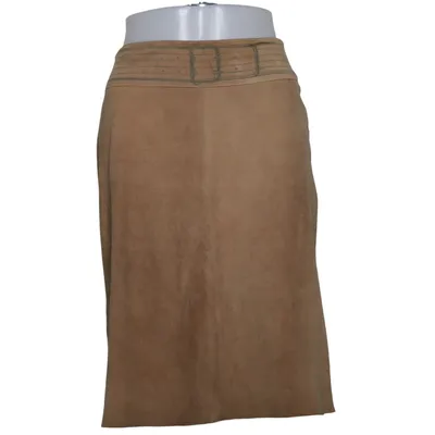 Jupe en cuir (Marron) de Cacharel Acétate, Cuir