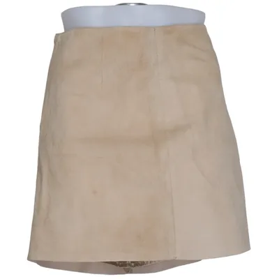 Lædernederdel (Beige) fra Oasis Polyester, Ruskind