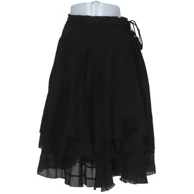 Jupe portefeuille (Noir) de Östebro Coton, Soie