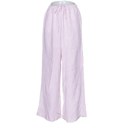 Pyjamahose (Pink, Weiß) von Bershka Leinen, Viskose