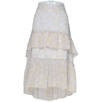 Maxi rok (Wit, Geel) van VRS Woman Polyester