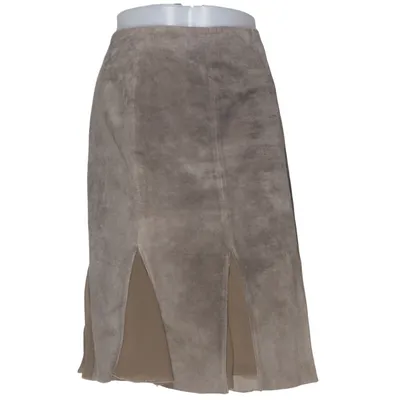Jupe en cuir (Gris, Marron) de Sara Kelly Collection Polyester, Daim