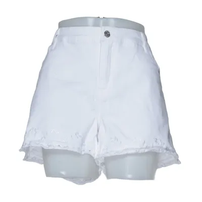 Short en jean (Blanc) de Rainbow Coton, Élasthane