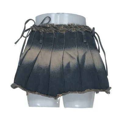 Jupe en jean (Bleu, Beige) de Solado Coton, Élasthane, Polyester