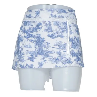 Skirt (Blue, White) from Kimchi Blue Elastane, Linen, Viscose