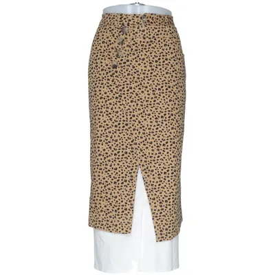 Jupe longue (Beige, Noir, Blanc) de Rejina Pyo Coton, Polyuréthane