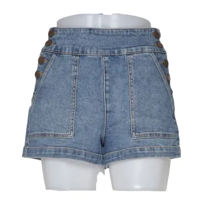 Denim shorts (Blauw) van Alice + Olivia Katoen, Elastaan