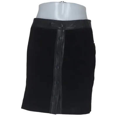 Jupe en cuir (Noir) de SNOB Cuir, Polyester, Daim