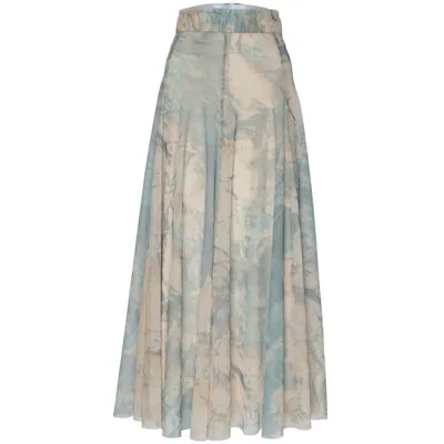 Långkjol (Beige, Grön) från H&M Trend Polyester
