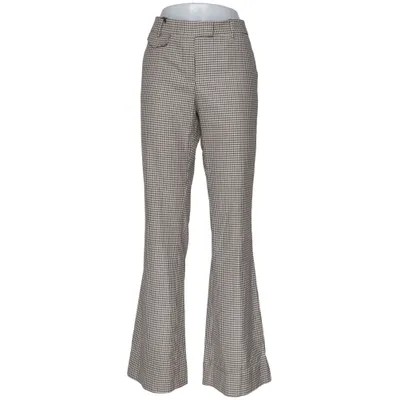 Byxor (Brun, Vit) från Mango Premium Acetat, Elastan, Polyester, Viskos