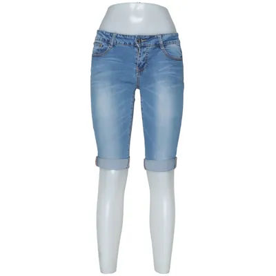 Denim shorts (Blauw) van Farfallina Katoen, Elastaan
