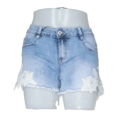 Denim shorts (Blauw, Wit) van Realty Jeans Katoen, Elastaan
