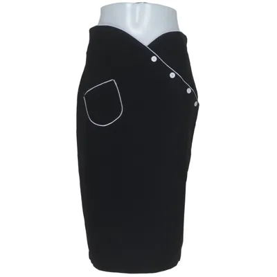 Jupe crayon (Noir) de Bettie Page Élasthane, Polyester, Viscose