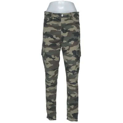 Cargo broek (Groen, Meerkleurig) van Divided by H&M Katoen, Elastaan