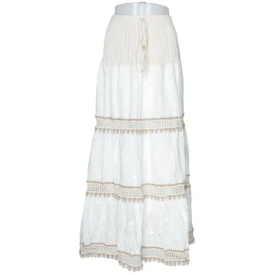 Jupe longue (Blanc, Beige) de Sister Coton, Polyester