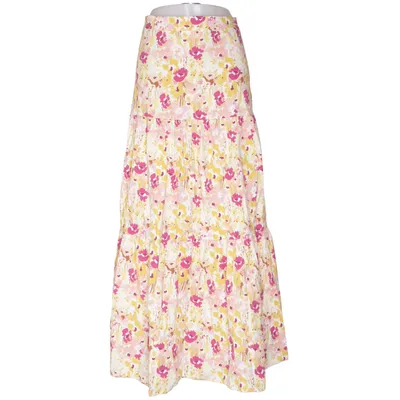 Maxi nederdel (Gul, Pink, Flerfarvet) fra Maja Nilsson Lindelöf x Gina Tricot Bomuld, Elastan