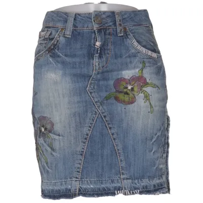 Denim skirt (Blue, Multicolored) from Haflinger Cotton