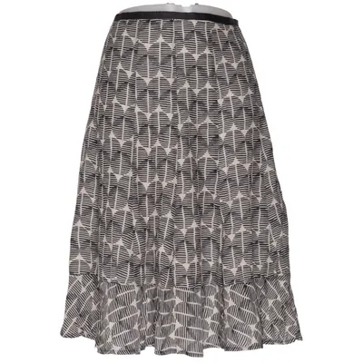 Jupe (Noir, Blanc) de Elton Acétate, Lin, Viscose