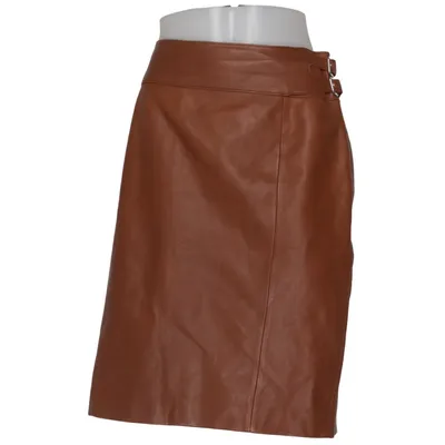 Läderkjol (Brun) från Lauren Ralph Lauren Acetat, Skinn