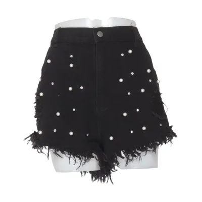 Jeansshorts (Svart) från Shein Curve Bomull, Polyester, Viskos