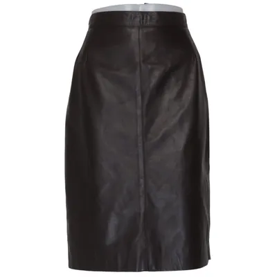 Läderkjol (Brun) från Marina Rinaldi Skinn, Polyester