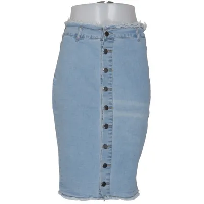 Denim skirt (Blue) from Shein Cotton, Elastane, Polyester