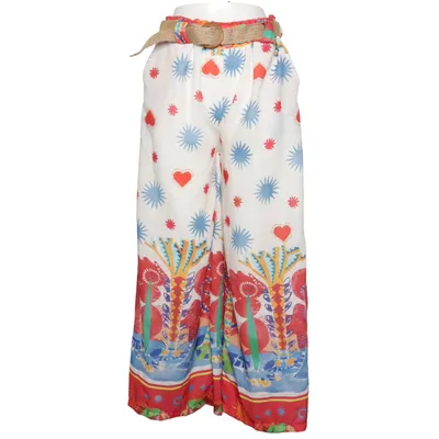 Pantalon patte d'éléphant (Blanc, Multicolore) de Hera Lin, Polyester, Viscose