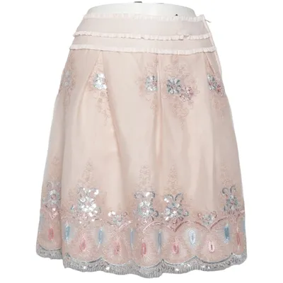 Skirt (Beige, Multicolored) from Wish by Anjee Cotton, Polyester