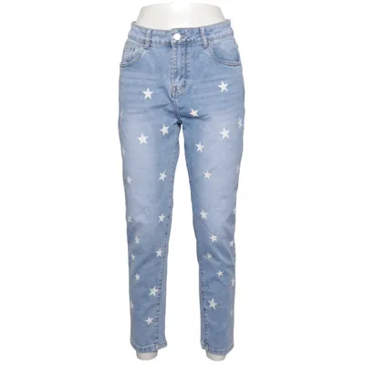 Jeans (Blå, Hvid) fra Mozzaar Bomuld, Elastan, Polyester