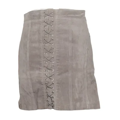 Läderkjol (Grå) från Bardot Elastan, Skinn, Polyester