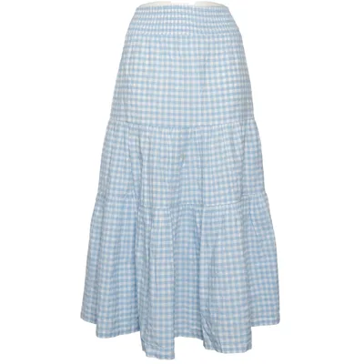Maxi nederdel (Blå, Hvid) fra Women Essentials by Tchibo Økologisk bomuld, Genanvendt polyester