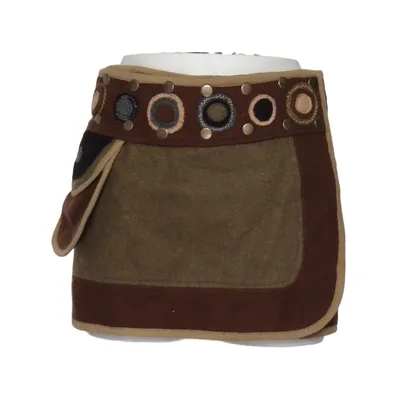 Kjol (Brun, Svart, Beige) från Fischer`s Bomull, Viskos, Ull