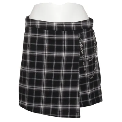 Skirt (Black, White) from C&A Elastane, Polyester, Viscose