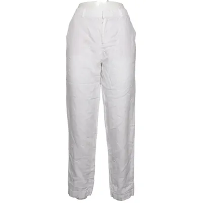 Pants (White) from Mango Linen, Polyester, Viscose