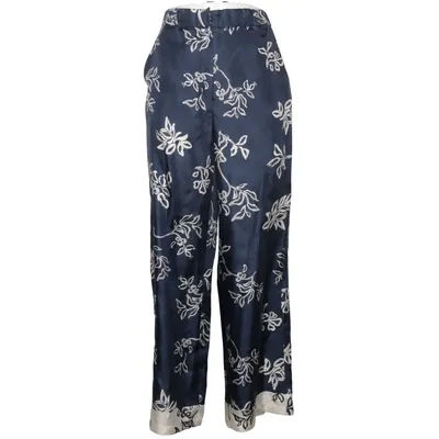 Pants (Blue, White) from MaxMara Silk