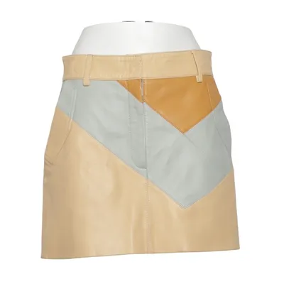 Jupe en cuir (Beige, Bleu, Marron) de Zara Srpls Acétate, Cuir, Viscose
