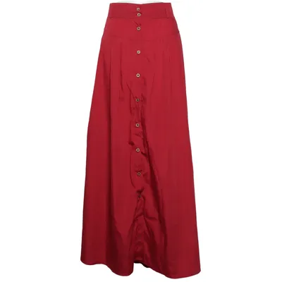 Långkjol (Röd) från Zanzea Collection Bomull, Polyester