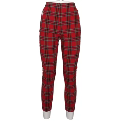 Byxor (Röd, Flerfärgad) från Zara Elastan, Polyester, Viskos