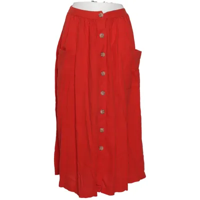 Skirt (Red) from Urban Outfitters Linen, Viscose