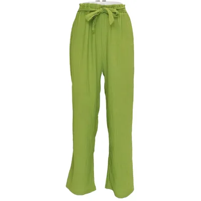 Pantalon patte d'éléphant (Vert) de Miss Miss Élasthane, Polyester