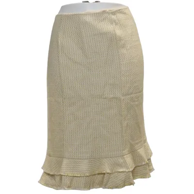 Skirt (Yellow, White) from Ann Taylor Acetate, Cotton, Viscose