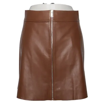 Leather skirt (Brown) from Massimo Dutti Leather, Polyester