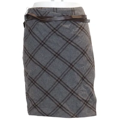 Jupe portefeuille (Gris, Marron) de Promiss Acrylique, Polyester, Laine